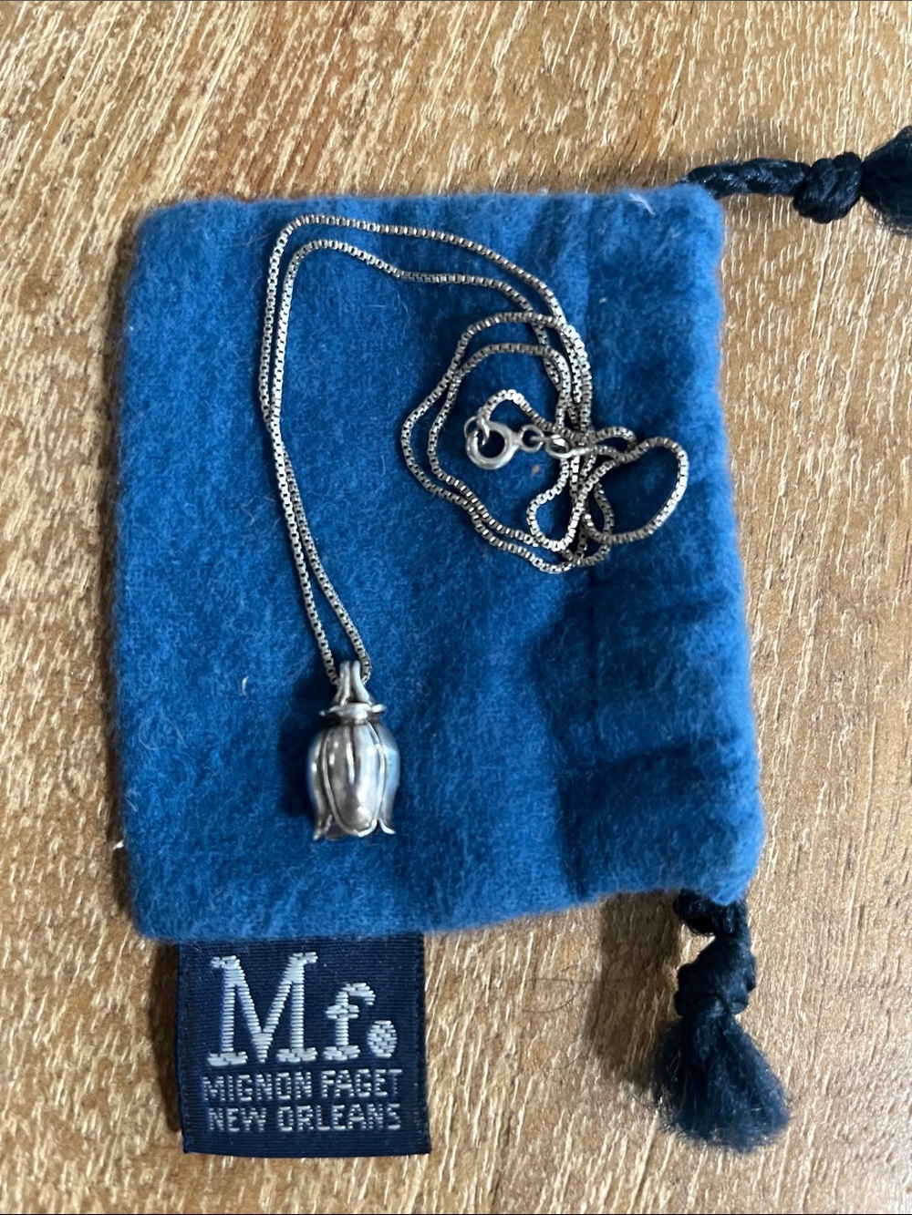 Mignon Faget Silver Tulip Pendant Necklace in Silver